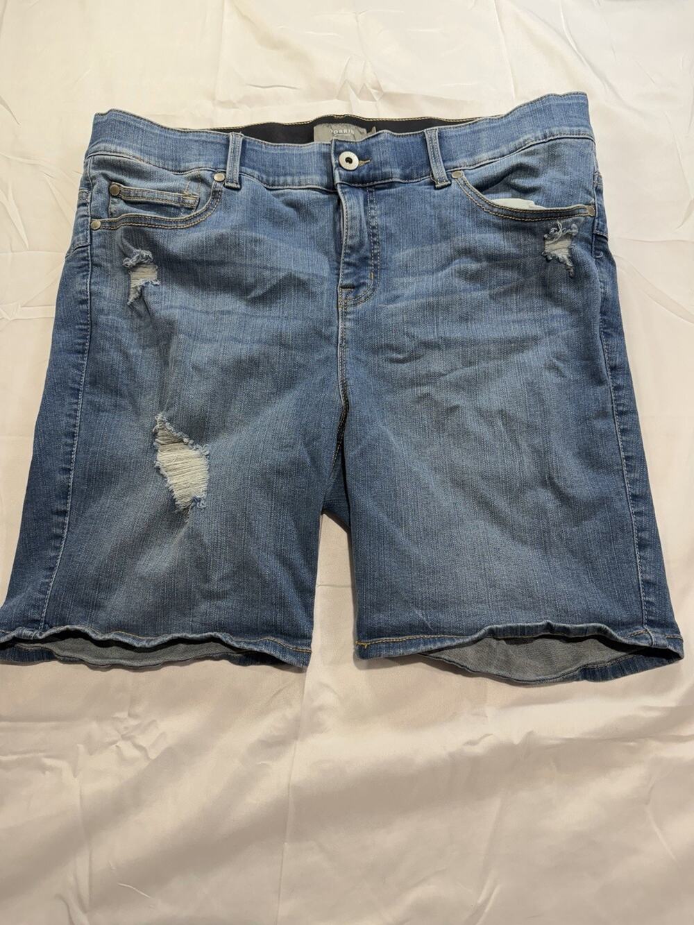 Torrid Women’s 8 Inch Bombshell Premium Stretch High-Rise Denim Shorts Size 18